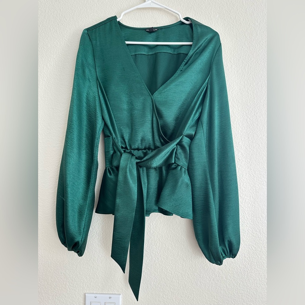 Guess Emerald Satin Blouse